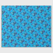 Gift Wrap Roll Blauwe Morpho Vlinders Cadeaupapier (Vlak)