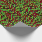 Gift Wrap Roll Groen Weave Over Rood Cadeaupapier (Hoek)