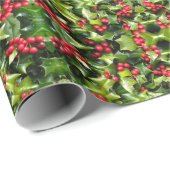 Gift Wrap Roll Holly Berries Cadeaupapier (Rol Hoek)