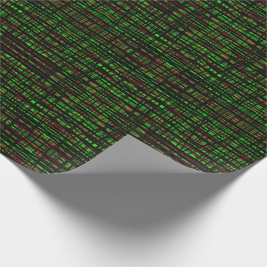 Gift Wrap Roll Rood, Groen, Zwart Abstract Lijnen Cadeaupapier (Hoek)