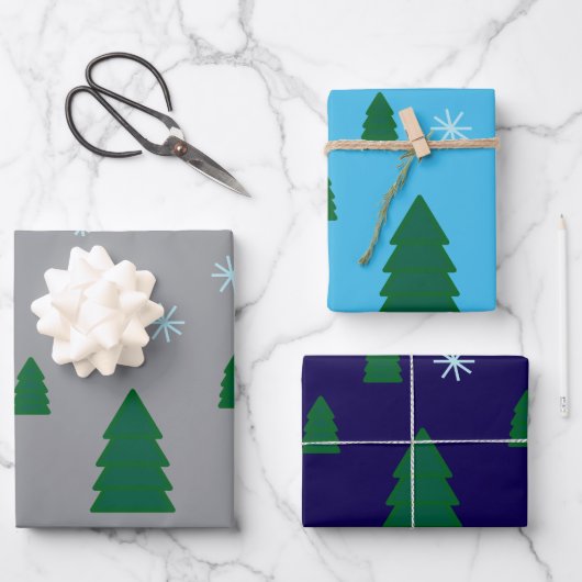 Gift Wrap Set - Pine Forest in Snow Inpakpapier Vel (Voorkant)