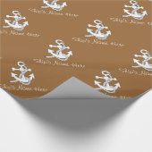 Gift Wrap - Witte Anker met de naam van het Schip Cadeaupapier (Hoek)