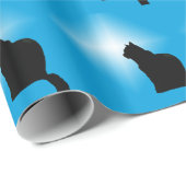 Gift Wrap - Zwarte Kat Silhouette en Star Cadeaupapier (Rol Hoek)