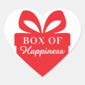 Gift Wrapping “Box of Happiness” | Cute Red  Hart Sticker (Voorkant)