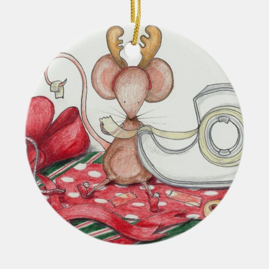 Gift Wrapping Mouse Ornament (Voorkant)