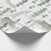 Gift Wrapping Paper Rustic Forest Mountain Cabin Cadeaupapier (Hoek)