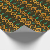 Gift Wrapping Paper Tribal African Pattern Diamond Cadeaupapier (Hoek)