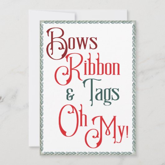 Gift Wrapping Party Bows, Ribbons, Labels, Oh mijn Kaart (Voorkant)