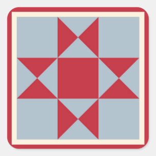 Gift Wrapping Supplies - Ohio Star Quilt Block Vierkante Sticker