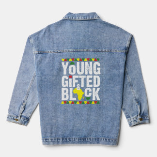 Gifted Young Black Dashiki African Pride History M Denim Jacket