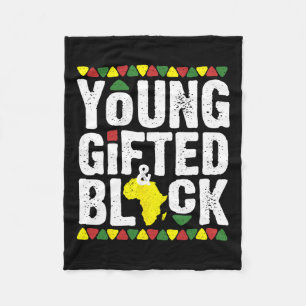 Gifted Young Black Dashiki African Pride History M Fleece Deken