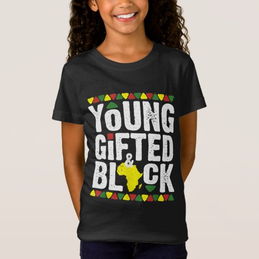 Gifted Young Black Dashiki African Pride History M T-shirt (Voorkant)