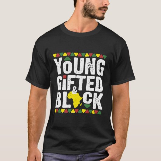 Gifted Young Black Dashiki African Pride History M T-shirt (Voorkant)