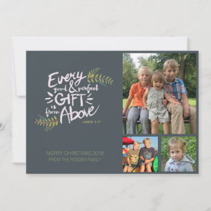 Giften van de bovenstaande religieuze kerstfotokaa feestdagenkaart