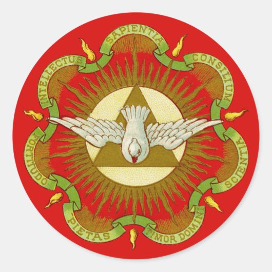 Giften van de Heilige Geest (BK 026) (Stijl 2a) Ronde Sticker (Voorkant)