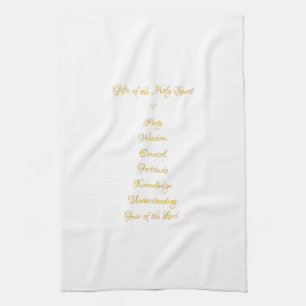 Giften van de Heilige Geest in 3D Gouden Theedoek