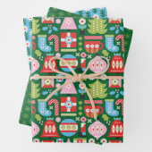 Giften van kerstkaarten inpakpapier vel (In situ)