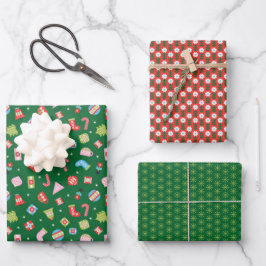 Giften van kerstkaarten inpakpapier vel