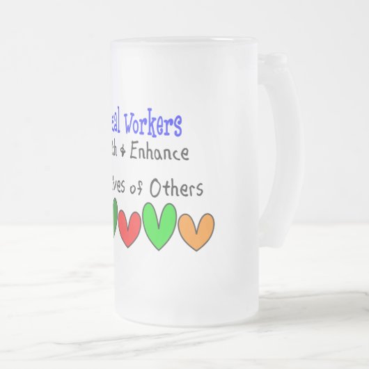 Giften voor maatschappelijk werkers matglas bierpul (Voorkant rechts)