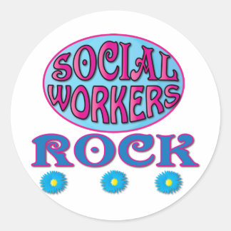 Giften voor maatschappelijk werkers ronde sticker
