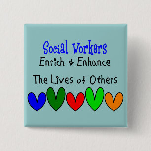 Giften voor maatschappelijk werkers vierkante button 5,1 cm
