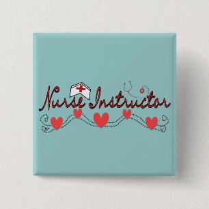 Giften voor verpleegkundige instructeur vierkante button 5,1 cm