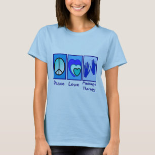 Giften voor vrede, liefde, massagetherapie t-shirt