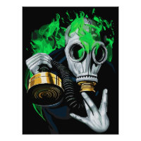 Giftgas Masker: Neon Vlammen