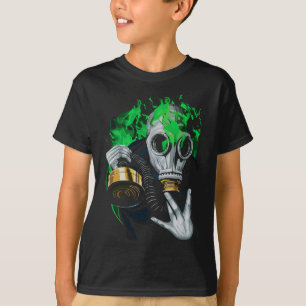 Giftgas Masker: Neon Vlammen T-shirt