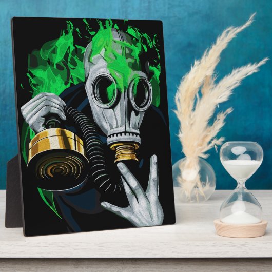 Giftig gasmasker: Neon Flames Fotoplaat (Zijkant)