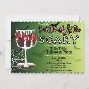 Giftig Skelet Botten Vleermuis Drink Halloween Fee Kaart