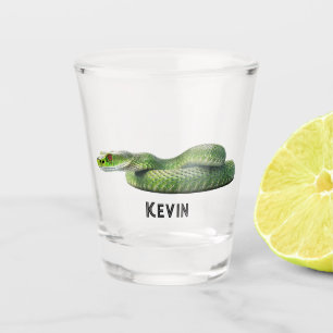 Giftige groene slang met Jouw naam Shot Glas