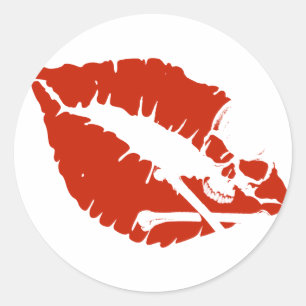 giftige lippen ronde sticker