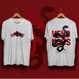 Giftige slogan met zwarte cobra streetwear t-shirt