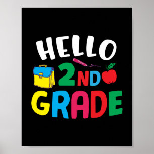Gifts 2e leraar Hallo 2e rang Poster