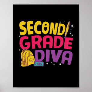 Gifts 2e leraar Tweede rang Diva Poster