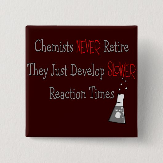 Gifts chemist in ruste vierkante button 5,1 cm (Voorkant)