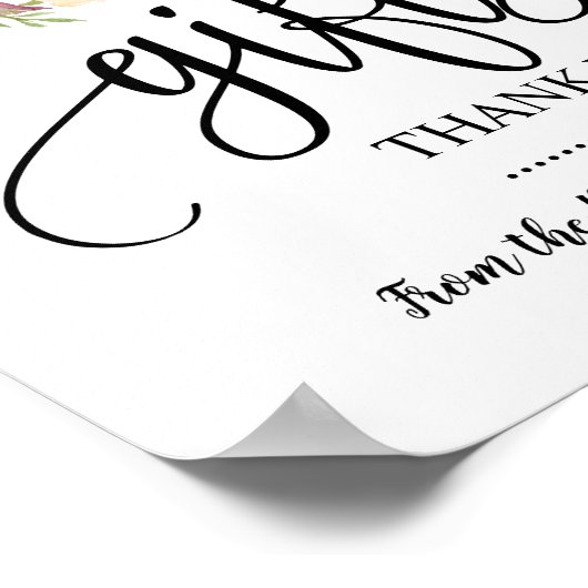 Gifts gebrouwt voor bruiloft, marjodie burgundy poster (Hoek)