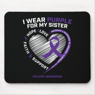 Gifts Products Draag Paars voor mijn zuster Epilep Muismat