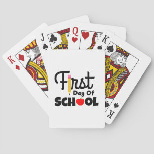 Gifts Teacher Eerste schooldag Pokerkaarten