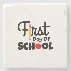 Gifts Teacher Eerste schooldag Stenen Onderzetter