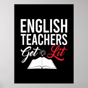 Gifts Teacher English Teachers Get Lit Poster