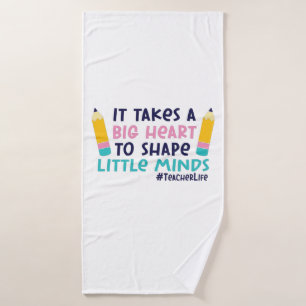 Gifts Teacher It Takes A Big Heart Badhanddoek