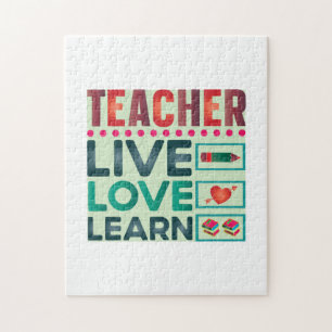 Gifts Teacher Leerling leraar Live Love Legpuzzel