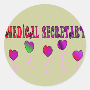 Gifts van de medisch secretaris ronde sticker