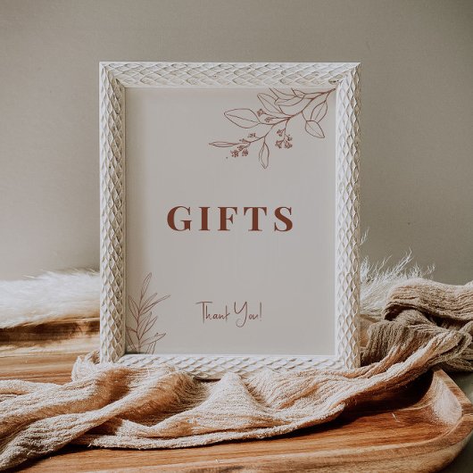 Gifts Wedding Sign Poster