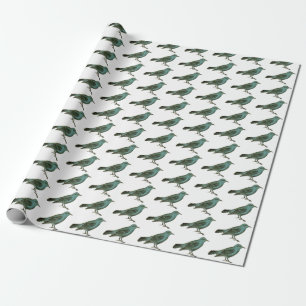 Giftwrap:  Blauwvogels van geluk Cadeaupapier