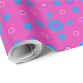 Giftwrap Roze, Blauw, Paarse Stippen Patroon Cadeaupapier (Rol Hoek)