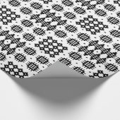 Giftwrap: Welsh Tapestry Pattern, Black and White Cadeaupapier (Hoek)