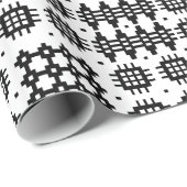 Giftwrap: Welsh Tapestry Pattern, Black and White Cadeaupapier (Rol Hoek)